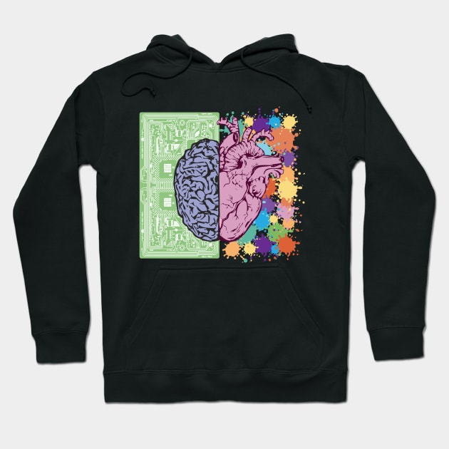 Brain and Heart Hoodie by HappyTrend